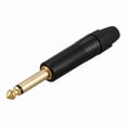 thumbnail image 4 of Chapado En Oro 40Pcs Plug Mono Professional 2 6.35 mm 6.5mm Jack Estéreo Enchufe 6.35mm Jack Negro, 4 of 4