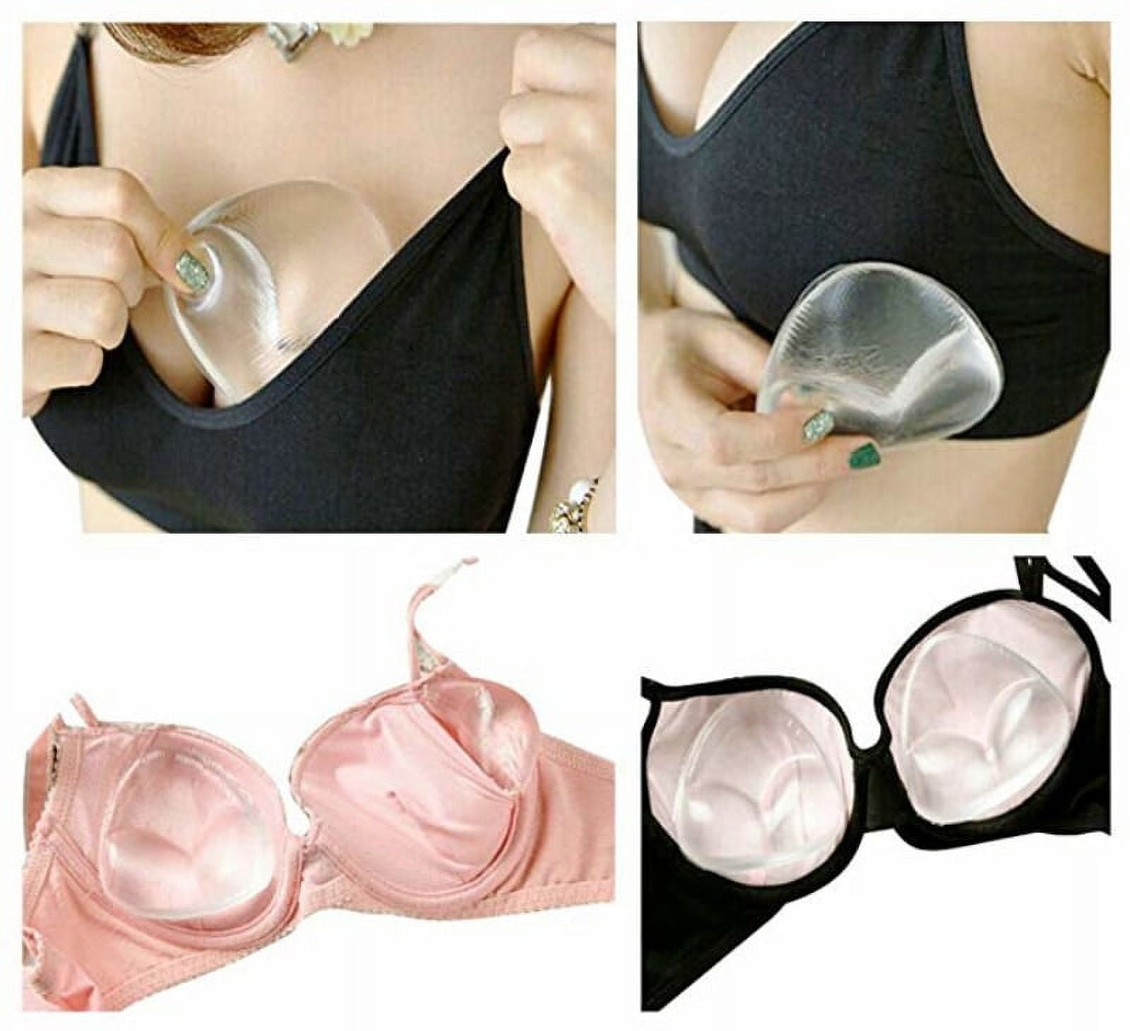 Bra and Bikini Gel Inserts for Summer Waterproof Silicone Triangle Push-Up Breast  Pads Swimsuit and Bra Inserts Enhancement Falsies Bikini Pads 