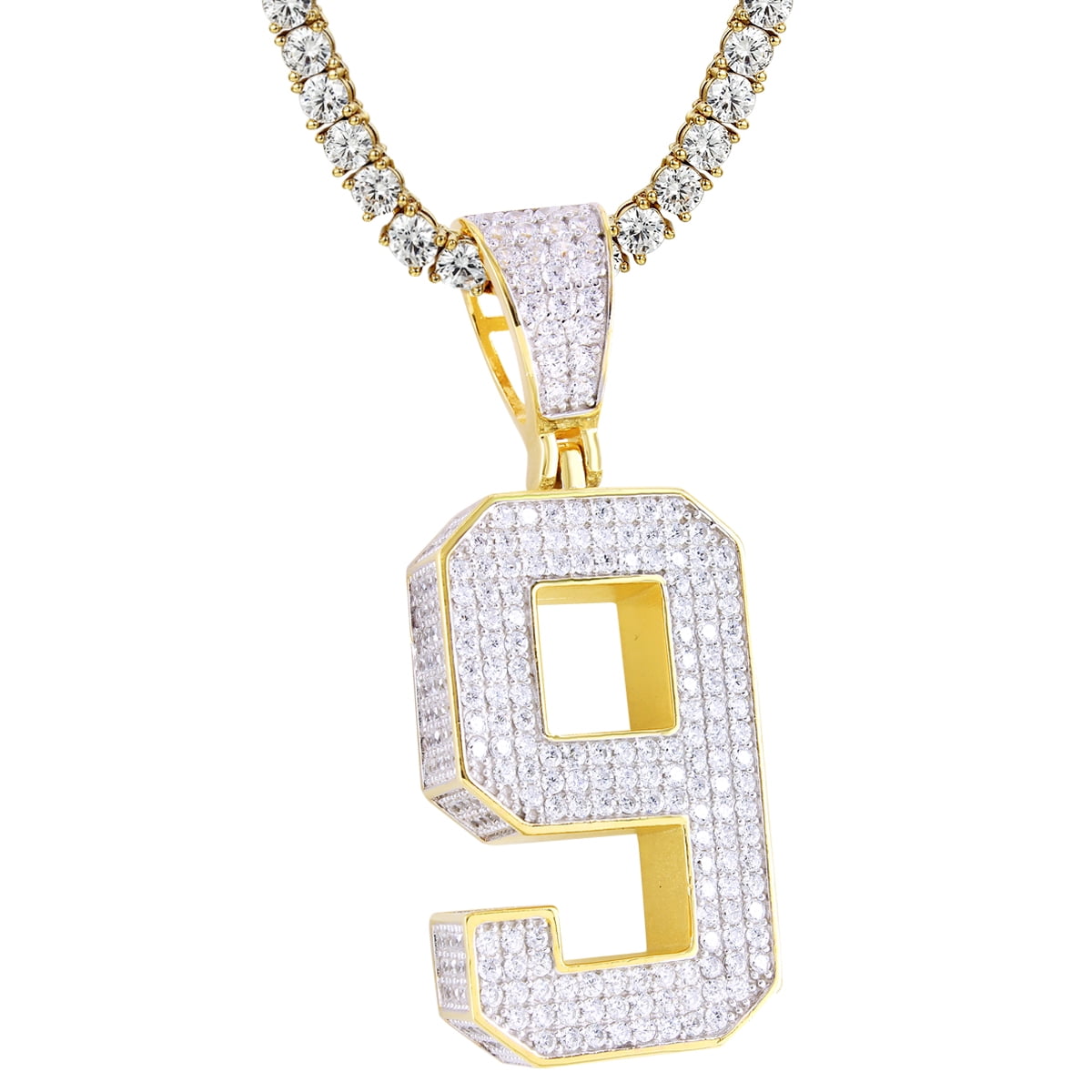 Hip Hop Block Letter Number 9 Initial 