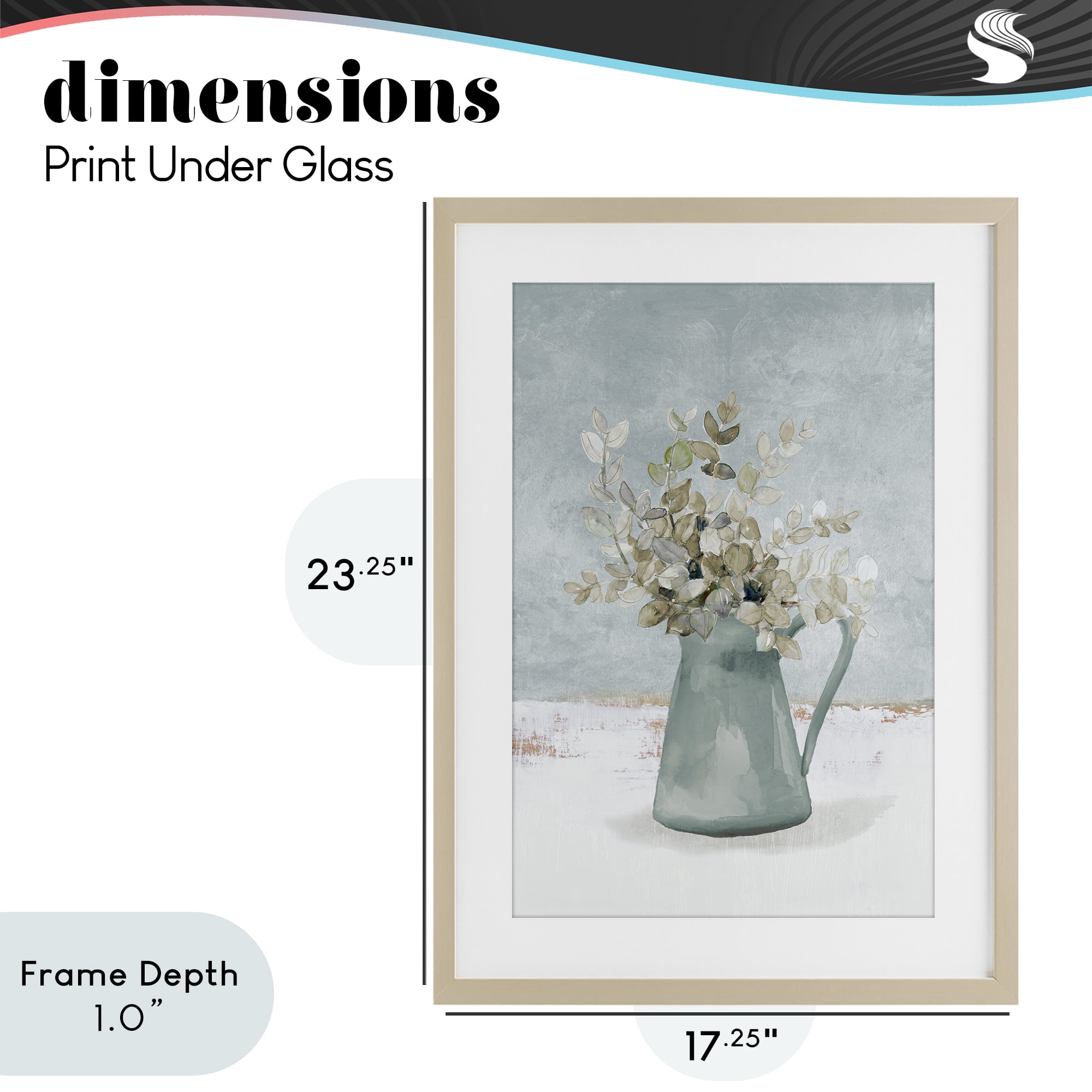 Stupell Industries Blue Botanical Arrangement Birch Framed Print Under Glass, design by Lanie Loreth