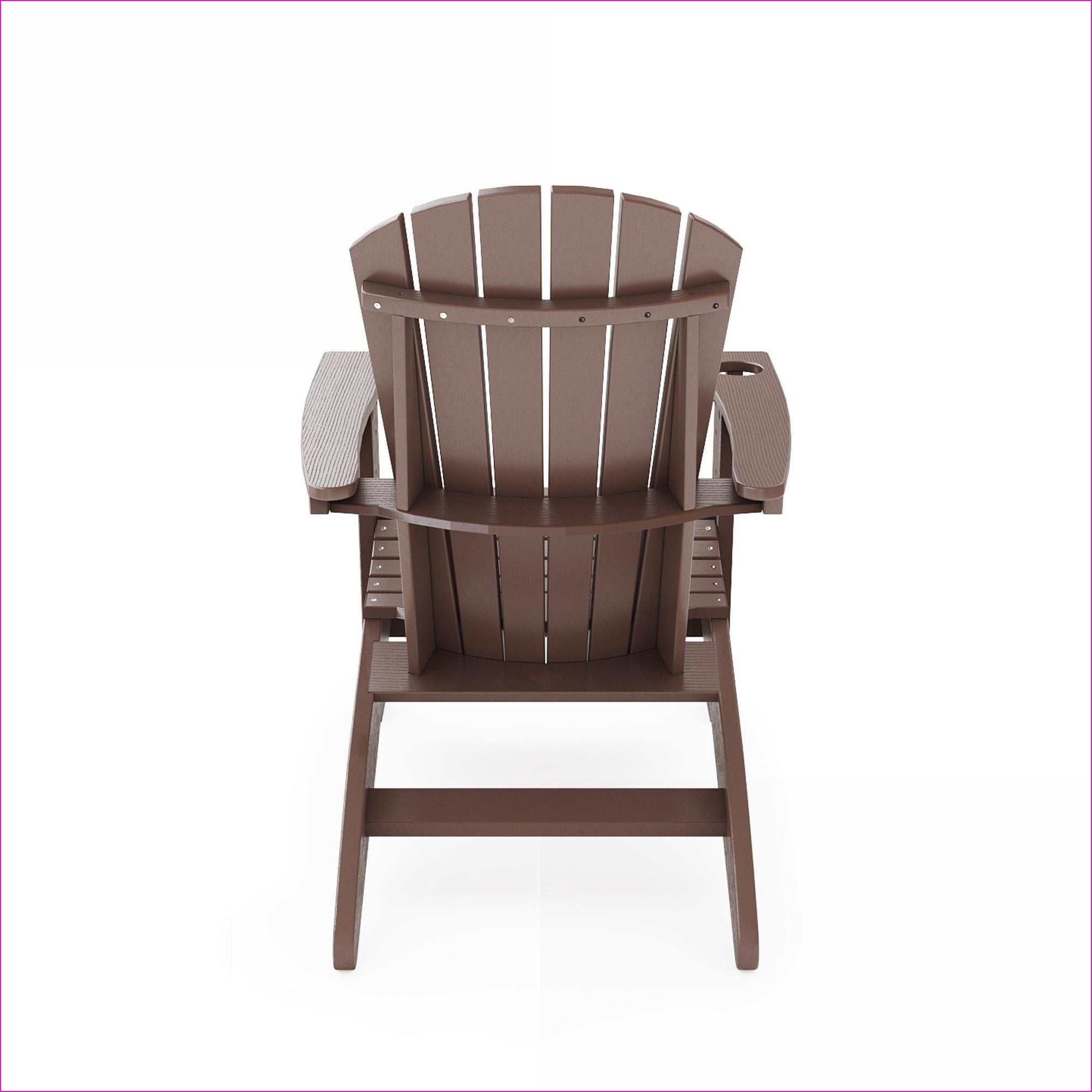 Outdoor Adirondack Chair | Traditional Curved Back Lounge for Patio, Poolside, Garden | Brown | HDPE
