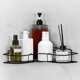 thumbnail image 5 of Estante de almacenamiento para baño sin perforaciones | Estante de hierro de doble capa montado en pared | Organizador de esquina para inodoro, lavabo y lavamanos | Negro blanco | 10.2x10.2x2.4in, 5 of 6