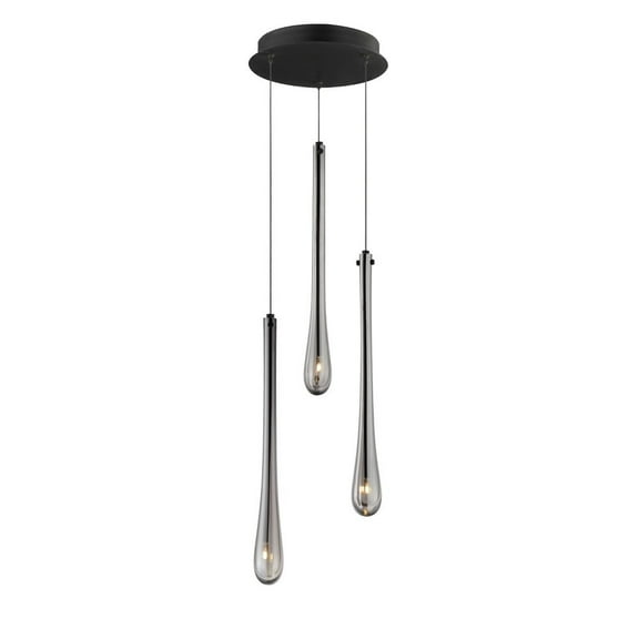 E24213-138BK-ET2 Lighting-Stillo - 4.5W 3 LED Pendant-18 Inches Tall and 10 Inches Wide-Black Finish