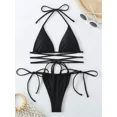 thumbnail image 1 of Microbikini Sexy para Mujer, Bandage traje de baño, bañador negro y rojo entrecruzado con Push-Up, Bikini con lazo lateral 2024, 1 of 5