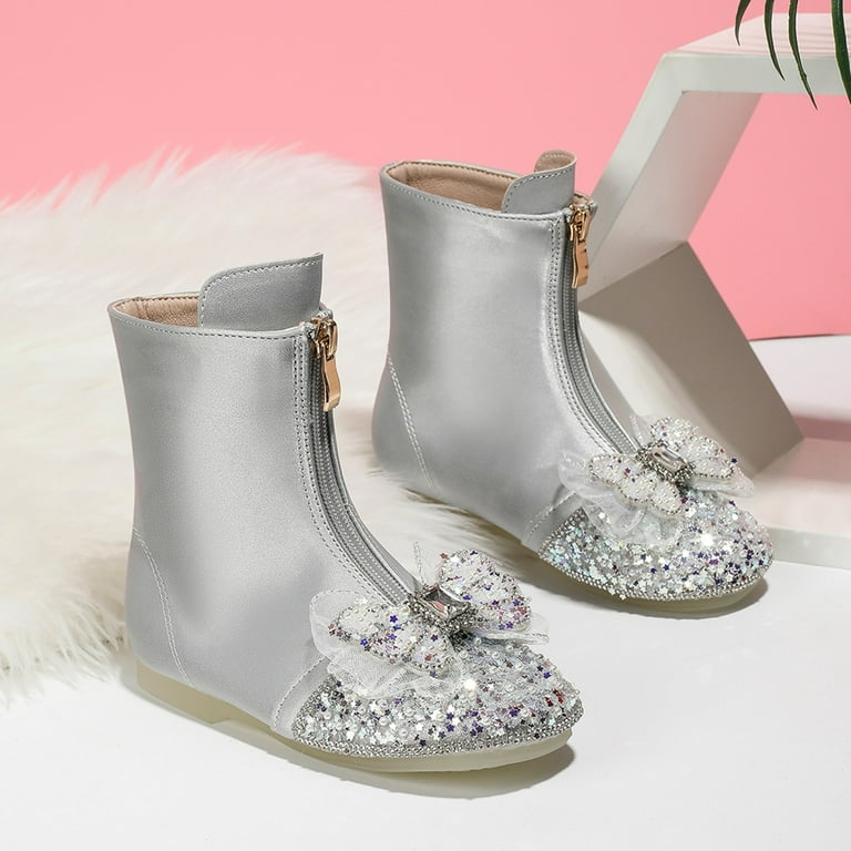 Girls silver ankle boots deals