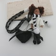 thumbnail image 6 of Trendy Curly Dolls Keychain with Braided Rope Heart Handmade Keyring Pendant Bag Ornament for Everyday Use and Gifts, 6 of 8