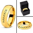thumbnail image 4 of Tungsten Gradutaing Class Of 2019 Roman Numerals Engraved Band Ring 7mm Men Women Comfort Fit 18k Yellow Gold Dome Polished, 4 of 4