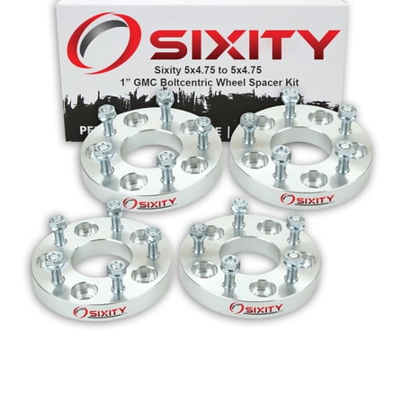 Sixity Auto 4 pc 1" 5x4.75 Wheel Spacers compatible with GMC Jimmy Sonoma M12x1.5mm 1.25in Studs Lugs