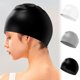 thumbnail image 1 of Gorro de natación de resina hermético para adultos, niños y niñas - Ajuste universal, protección para el cabello y las orejas, reducción de arrastre, cabello largo y corto - negro, blanco, gris, 1 of 7