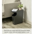 thumbnail image 2 of Yamazaki Home Side Table Trash Can, Black, ABS Plastic, 4 gallons, 15 liters, No Assembly, 2 of 7