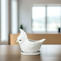 Baluue 1Set White Ceramic Flower Container Creative Succulent Planter for Garden Decor