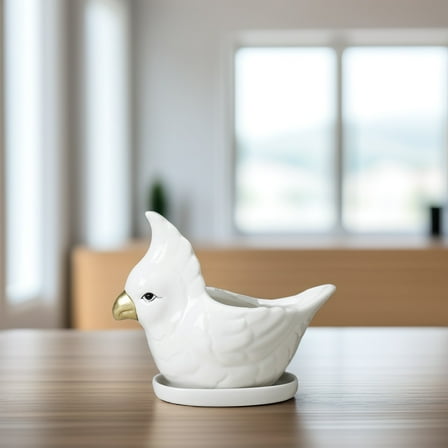 Baluue 1Set White Ceramic Flower Container Creative Succulent Planter for Garden Decor