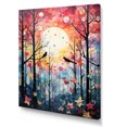 thumbnail image 2 of Designart "Pink Floral Botanicals with Eastern Bluebird" Animals Canvas Wall Art - Shabby Chic Pink Bird Floral Living Room Canvas Art, 2 of 6