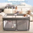 thumbnail image 3 of Babyeap Baby Playpen Large Play Yard Fence for Toddlers, 50"x50" Dark Gray, 3 of 10