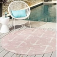 thumbnail image 4 of Unique Loom Outdoor Coastal Collection Area Rug - Ahoy (7' 10" Round Pink/Ivory), 4 of 8