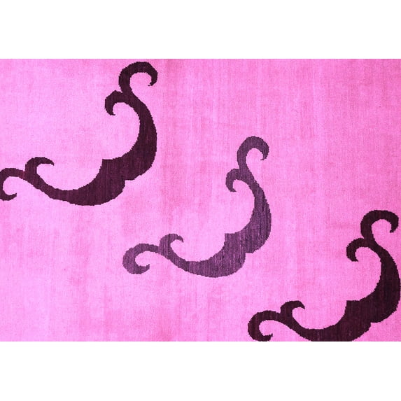 Ahgly Company Indoor Rectangle Abstract Purple Modern Area Rugs, 2' x 4'