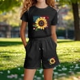 thumbnail image 5 of SELONE Girls Summer Outfits 2 Piece Sets Stars and Stripes Big Kids Wear T Shirts and Shorts 4th of July Clothing, 5 of 5
