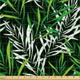 thumbnail image 2 of Ambesonne Palm Fabric by the Yard Upholstery, Continuous Tropical Leaves, 10 Yards, Lime Green and Charcoal Grey, 2 of 5