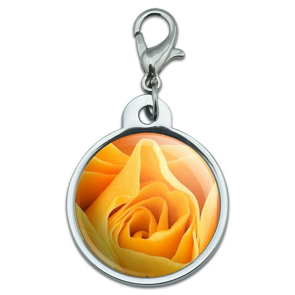 Yellow Rose Small Metal ID Pet Dog Tag