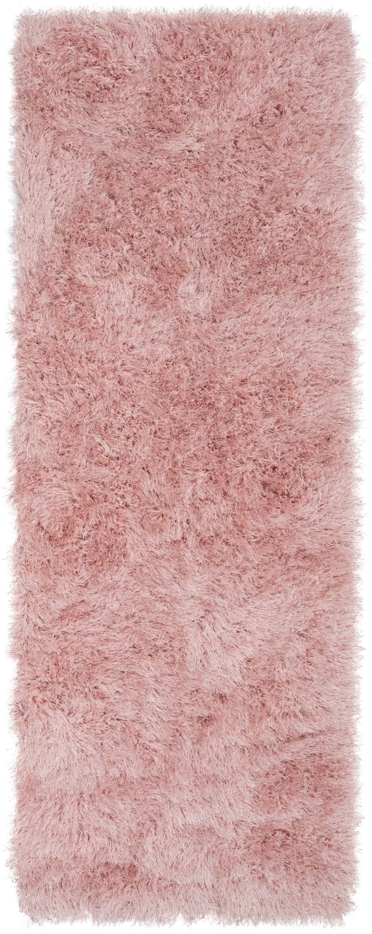 Well Woven Chie Blush Pink Kuki Collection Ultra Soft Two-Tone Long Floppy Pile Runner Rug 2x7 (2'3" x 7'3")