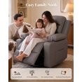 thumbnail image 6 of LAZZO Nursery Recliner Chair, Power 320° Swivel Chair with Remote, Cup Holder, Adjustable Armrest, Footrest, Gray, 6 of 9
