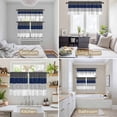 thumbnail image 6 of Navy Blue Grey Striped Kitchen Curtains Sets for Windows 36 Inch Length, Farmhouse Modern Rod Pocket Window Treatments Tier Curtains and Valances Set for Bedroom/Bathroom, 6 of 8
