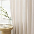 thumbnail image 5 of Pinch Pleat Linen Sheer Curtains 90 Inches Long 100 Inch Wide for Patio Sliding Door Light Filtering Semi Sheer Pleated Drapes Back Tab Cream Ivory Extra Wide 100 x 90 Curtain for Living Dining Room, 5 of 8