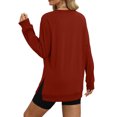 thumbnail image 4 of Cmfcve Women's Plus Size Sweatshirt Crew Neck Side Slit Loose Tunic Tops Raglan Long Sleeve Athletic Pullover Top, 4 of 4