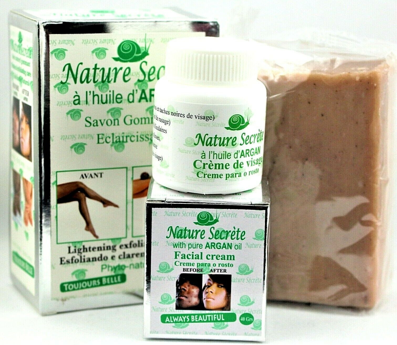 NATURE SECRET FACE CREAM with ARGAN OIL 40g and LARGE SOAP
