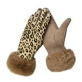 thumbnail image 4 of AWZXDE Women Fashion Leopard Print Touchscreen Gloves Soft Pile Lined Stylish Womens Gloves For Autumn And Winter Brown, 4 of 4