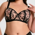 thumbnail image 2 of SMihono Women's Balconette Lace Bra Plus Size I Cup Sexy See Through Unlined Underwire Bras Plus Size Daily Bras Black L(85I), 2 of 9