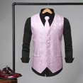 thumbnail image 2 of Men Suit Vest Set Men Suit Vest with Tie Handkerchief V-neck Sleeveless Single Breasted Sunflower Patterned Suit Jacket Sunflower Pattern Vest, 2 of 6