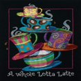 thumbnail image 3 of Dimensions 'A Whole Lotta Latte' Counted Cross Stitch Kit, 14 Count Black Aida, 11"" X 14"", 3 of 4