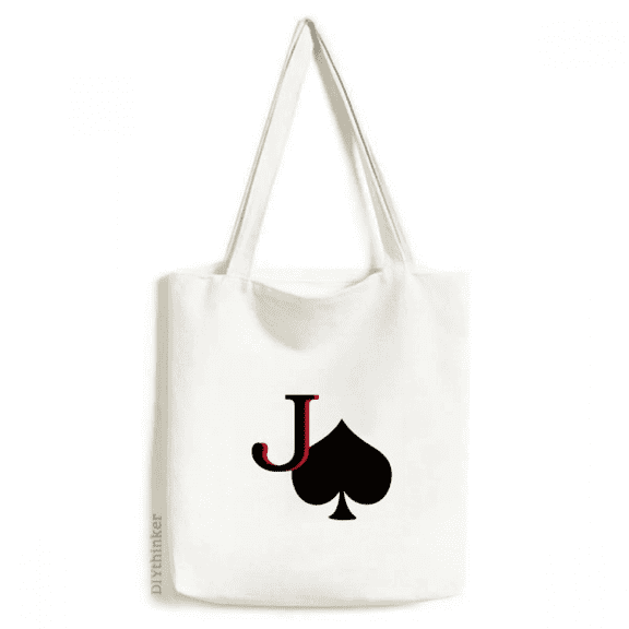 Peace Jacky Spade J Poker Tote Canvas Bag Shopping Satchel Casual Handbag