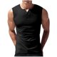 thumbnail image 2 of pstuiky Camisetas sin mangas para hombre, Top deportivo informal de malla de color sólido para hombre, transpirable, sin mangas, cuello redondo, medio botón Chaleco de hombre l, 2 of 9