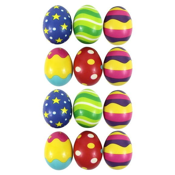 Easter Eggs Hunt Colorful Decorative Easter Eggs Set 12 Pieces of Vibrant,Hand-Painted Designs for Festive Home Decor and Crafts Easter Decorations