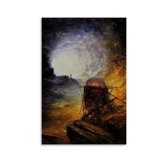 Zdzislaw Beksinski Untitled Surrealist Poster Wall Art Canvas Painting Picture Print Living Room Decor Home Bedroom Decorative Artwork 24x36inch