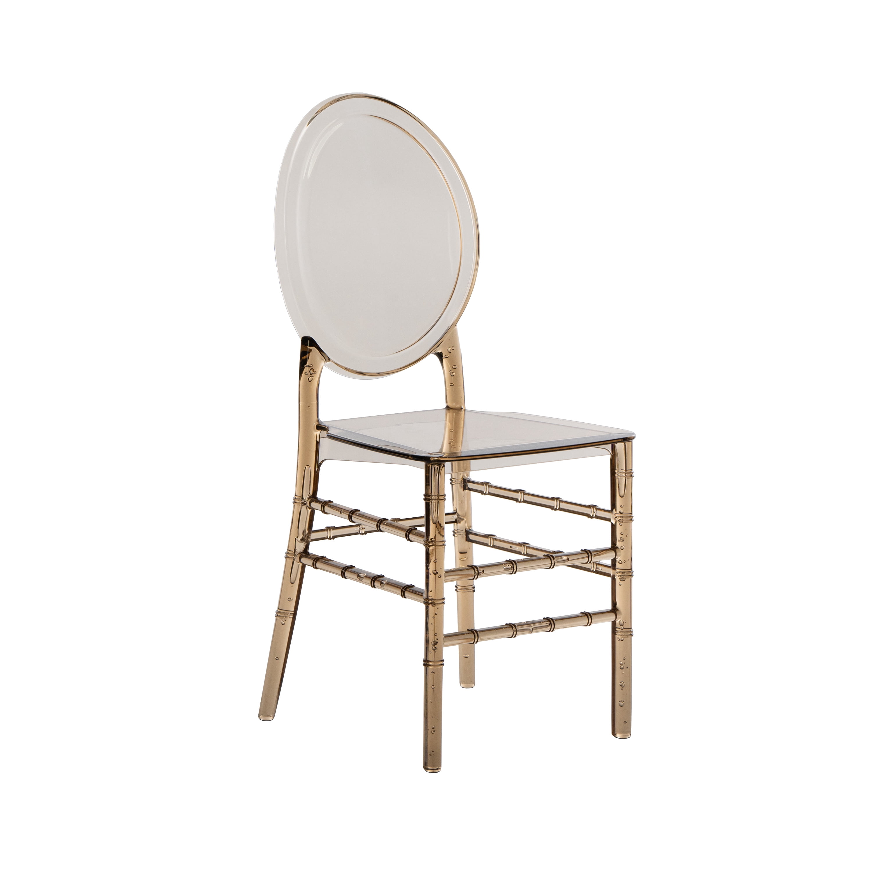 Techni Home Chiavari Style Ghost Chair, Set of 2 Stackable Acrylic Chairs for Weddings, Parties, Events, Extra Dining Seating, Modern Versatile for Indoor/Outdoor Use, Amber