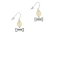 thumbnail image 2 of Delight Jewelry Silvertone Mini ''Rescue'' Dog Bone Goldtone Leaf French Earrings, 2 of 4