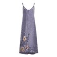 thumbnail image 5 of ClodeEU Women's Summer Printed V Neck Sleeveless Tassel Beach Spaghetti Straps Flowy Maxi Sun Dress Purple,Womens Plus M, 5 of 5