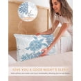 thumbnail image 5 of Navy Blue Coastal Turtle Pillow Cases Standard Size Set of 2, Smooth Satin Pillowcase for Hair and Skin, Ocean Coral Nautical Decorative Cooling Bed Pillow Covers with Zipper, 20x26 Inches, 5 of 5