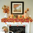 thumbnail image 4 of 2 Pcs 6ft  Maple leaf Fall Leaf Garland Hanging Vine Yellow Fall Garland Autumn Home Decor, 4 of 8