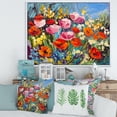 thumbnail image 2 of Designart 'Colorful Spring Poppies In Field' Traditional Framed Canvas Wall Art Print, 2 of 5
