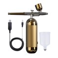 thumbnail image 4 of Aerógrafo de mano Soledad Juego de cepillo de aire portátil USB con accesorios de compresor Mini bomba pulverizadora herramienta de Aerógrafo para zapatos DIY modelo pintura para colorear arte de uñas C estilo oro, 4 of 8
