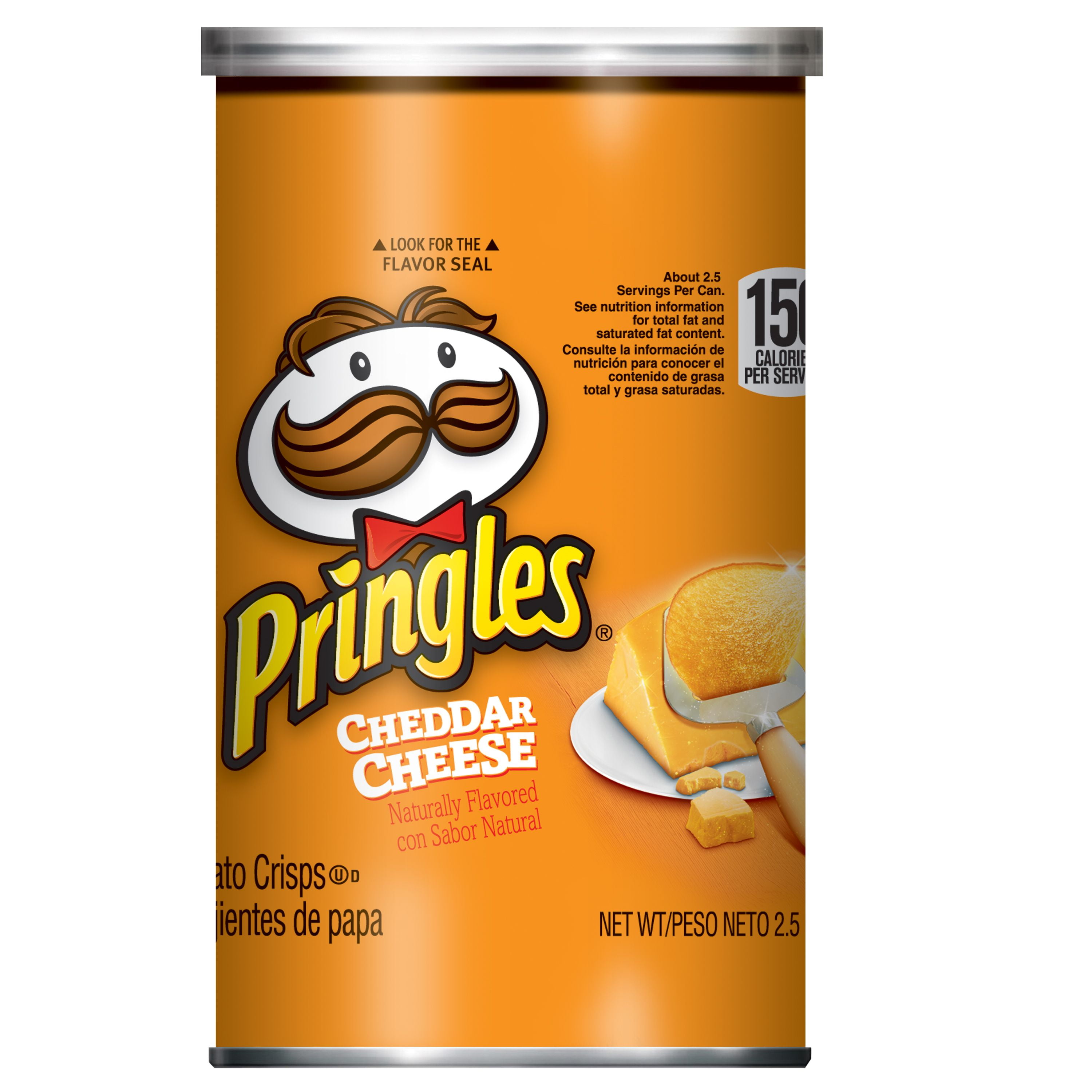 Pringles, Potato Crisps Chips, Cheddar Cheese, Single Serve, Grab 'N