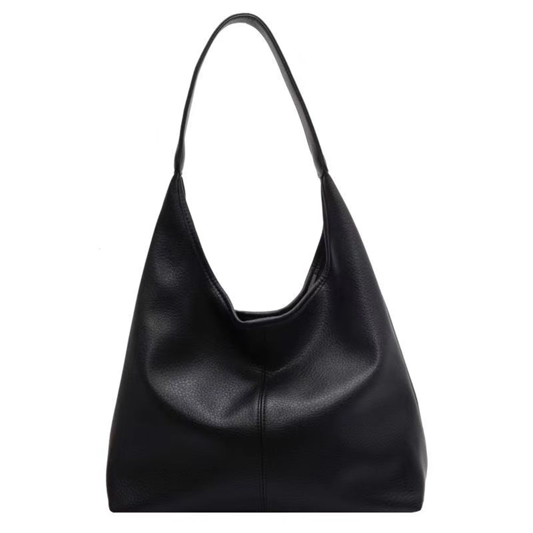 Xiaocao8 Hobo Bags for Women Tote Bag Retro Faux Leather Crossbody Bag Soft Shoulder Purses Handbags Large Capacity with Magnetic Buckle, Black