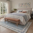 thumbnail image 2 of DEORAB 2x7 Area Rug Runner Washable Non Slip Low Pile Lightweight Indoor Rug for Hallway, Laundry Room, Bedroom, Bathroom, Floral Vines Pattern, Dusty Blue, 2 of 4