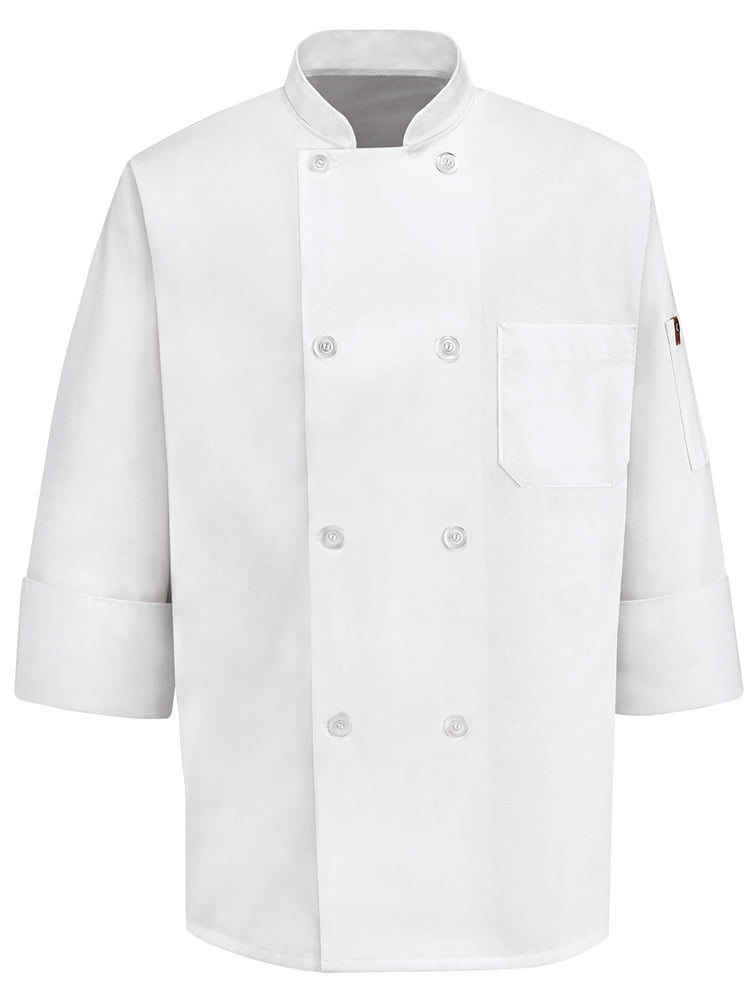 Chef Designs Eight Pearl Button Chef Coat with Thermometer Pocket by Chef Designs