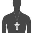 thumbnail image 2 of Huge Heavy Sterling Silver Cross with Jesus Pendant Necklace 5.1 Inches 40 Grams, 2 of 2