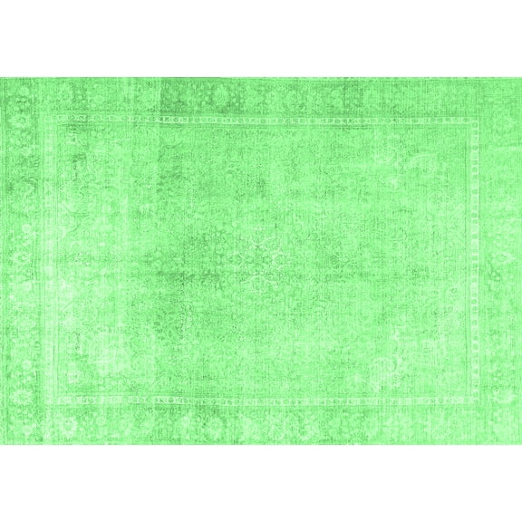 Ahgly Company Indoor Rectangle Persian Emerald Green Traditional Area Rugs, 5' x 7'